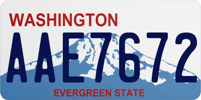 WA license plate AAE7672