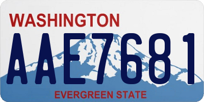 WA license plate AAE7681