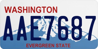 WA license plate AAE7687
