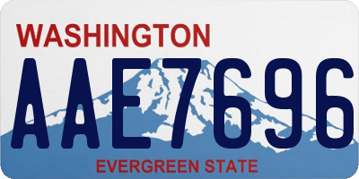 WA license plate AAE7696