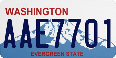 WA license plate AAE7701