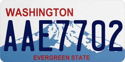 WA license plate AAE7702