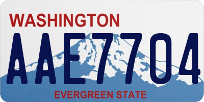 WA license plate AAE7704