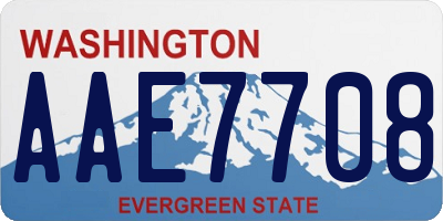 WA license plate AAE7708