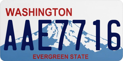 WA license plate AAE7716