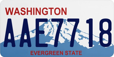 WA license plate AAE7718
