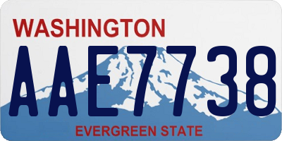 WA license plate AAE7738