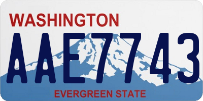WA license plate AAE7743