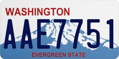 WA license plate AAE7751