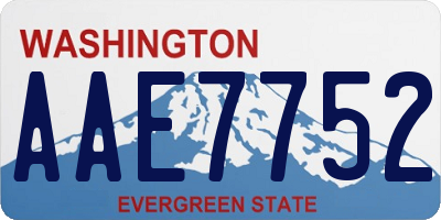 WA license plate AAE7752