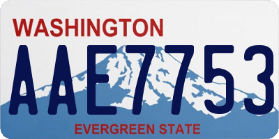 WA license plate AAE7753