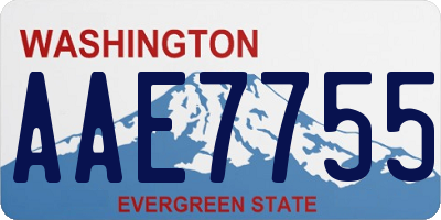 WA license plate AAE7755