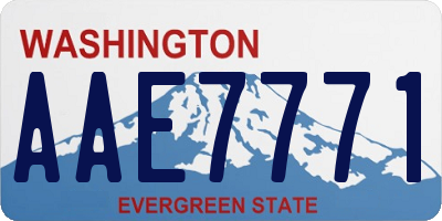 WA license plate AAE7771
