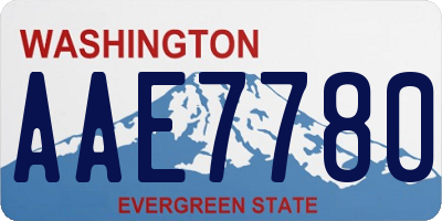 WA license plate AAE7780