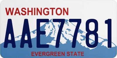 WA license plate AAE7781