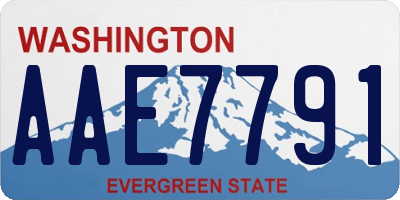 WA license plate AAE7791