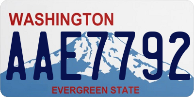 WA license plate AAE7792