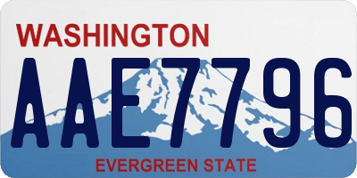 WA license plate AAE7796