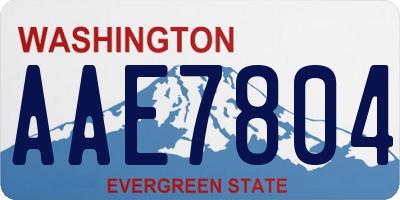 WA license plate AAE7804