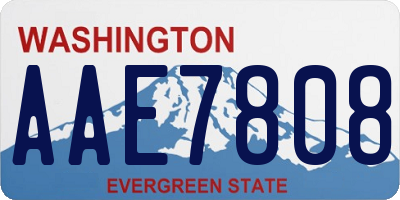 WA license plate AAE7808