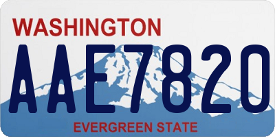 WA license plate AAE7820
