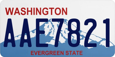 WA license plate AAE7821
