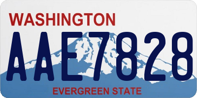 WA license plate AAE7828