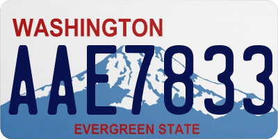 WA license plate AAE7833