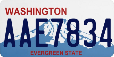 WA license plate AAE7834