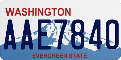 WA license plate AAE7840