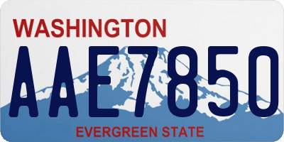 WA license plate AAE7850
