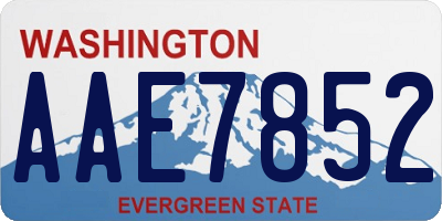 WA license plate AAE7852