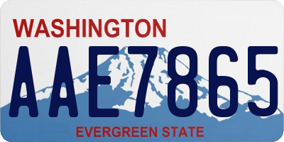 WA license plate AAE7865