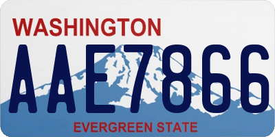 WA license plate AAE7866