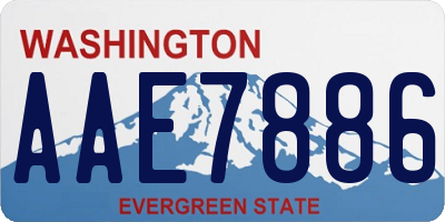 WA license plate AAE7886