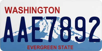WA license plate AAE7892