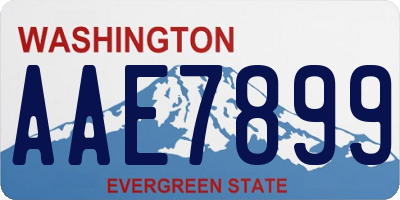 WA license plate AAE7899