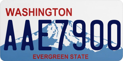 WA license plate AAE7900