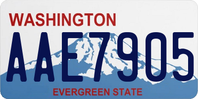WA license plate AAE7905