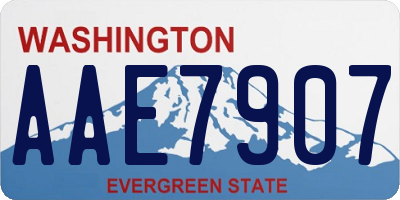 WA license plate AAE7907