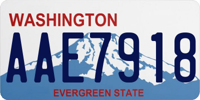 WA license plate AAE7918
