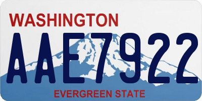 WA license plate AAE7922