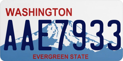 WA license plate AAE7933