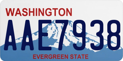 WA license plate AAE7938