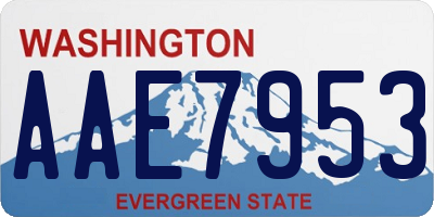 WA license plate AAE7953
