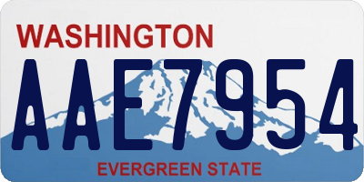 WA license plate AAE7954
