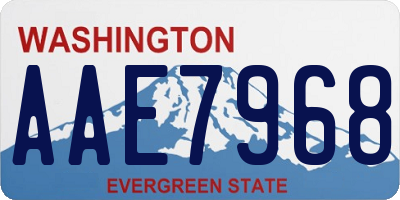 WA license plate AAE7968
