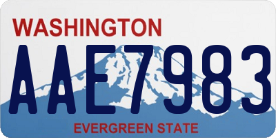 WA license plate AAE7983