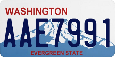 WA license plate AAE7991