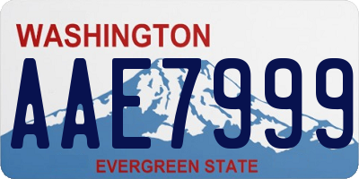WA license plate AAE7999